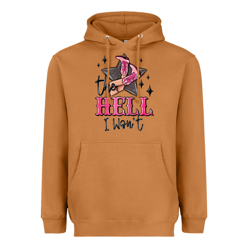 The Hell I Wont Cowgirl Heavyweight Hoodie by MaliasSmallBusiness | Teevron