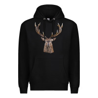 Black elk deer head Premium Hoodie - LillyAllenDesigns