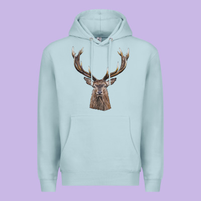 Elk Deer Head Premium Hoodie Designed By Lillyallendesigns