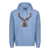 Colony Blue elk deer head Premium Hoodie - LillyAllenDesigns