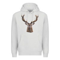 Dove Grey elk deer head Premium Hoodie - LillyAllenDesigns