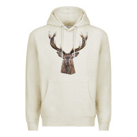 Oatmeal Heather elk deer head Premium Hoodie - LillyAllenDesigns