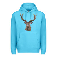 Ocean Blue elk deer head Premium Hoodie - LillyAllenDesigns