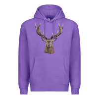 Purple elk deer head Premium Hoodie - LillyAllenDesigns