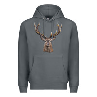 Rock elk deer head Premium Hoodie - LillyAllenDesigns