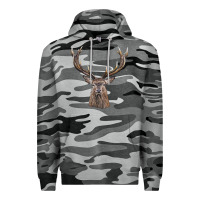 Slate Camo elk deer head Premium Hoodie - LillyAllenDesigns