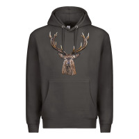 Smoke elk deer head Premium Hoodie - LillyAllenDesigns