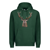 Sports Green elk deer head Premium Hoodie - LillyAllenDesigns