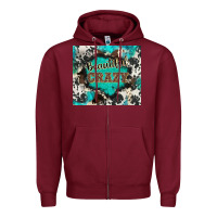 Burgundy western beautiful crazy Zipper Hoodie - BarkalooDesign