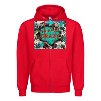 Red western beautiful crazy Zipper Hoodie - BarkalooDesign