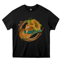 Black western hat with sunflowers and rope Heavy Core Tee - Artiststas