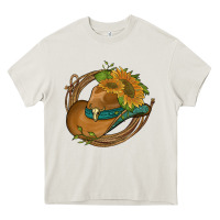 Cream western hat with sunflowers and rope Heavy Core Tee - Artiststas