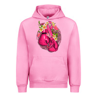 Fuchsia Pink cancer boxing gloves with ribbon Urban Hoodie - NancyCooperArtShop