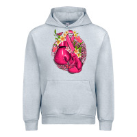 Heather Grey cancer boxing gloves with ribbon Urban Hoodie - NancyCooperArtShop
