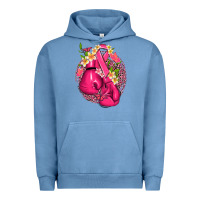 Pigment Pebble Blue cancer boxing gloves with ribbon Urban Hoodie - NancyCooperArtShop