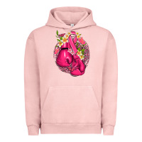 Pigment Salmon cancer boxing gloves with ribbon Urban Hoodie - NancyCooperArtShop