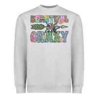 Heather Grey beautiful crazy Heavyweight Sweatshirt - CowhideDigitalArt