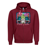 Burgundy happy easter gnomes farm truck Zipper Hoodie - Jasminsmagicworld