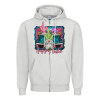 Dove Grey happy easter gnomes farm truck Zipper Hoodie - Jasminsmagicworld