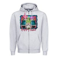 Heather Grey happy easter gnomes farm truck Zipper Hoodie - Jasminsmagicworld