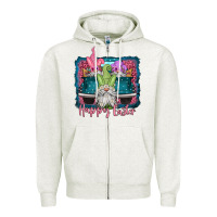 Oatmeal Heather happy easter gnomes farm truck Zipper Hoodie - Jasminsmagicworld