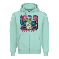 Seafoam happy easter gnomes farm truck Zipper Hoodie - Jasminsmagicworld