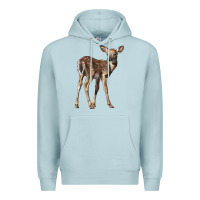 Blue Mist white tailed fawn deer Premium Hoodie - LillyAllenDesigns