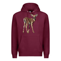 Burgundy white tailed fawn deer Premium Hoodie - LillyAllenDesigns
