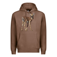Chestnut white tailed fawn deer Premium Hoodie - LillyAllenDesigns