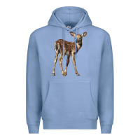 Colony Blue white tailed fawn deer Premium Hoodie - LillyAllenDesigns