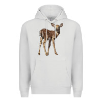 Dove Grey white tailed fawn deer Premium Hoodie - LillyAllenDesigns