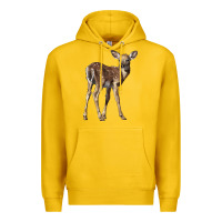 Lemon white tailed fawn deer Premium Hoodie - LillyAllenDesigns