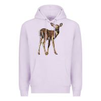 Lilac white tailed fawn deer Premium Hoodie - LillyAllenDesigns
