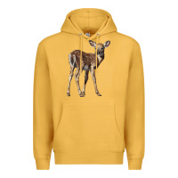 Mustard white tailed fawn deer Premium Hoodie - LillyAllenDesigns