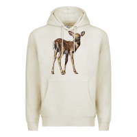 Oatmeal Heather white tailed fawn deer Premium Hoodie - LillyAllenDesigns
