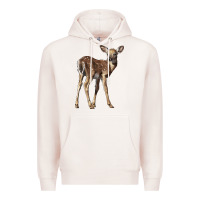 Pale Pink white tailed fawn deer Premium Hoodie - LillyAllenDesigns