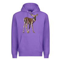 Purple white tailed fawn deer Premium Hoodie - LillyAllenDesigns
