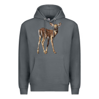 Rock white tailed fawn deer Premium Hoodie - LillyAllenDesigns