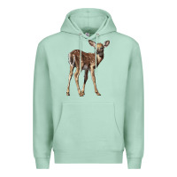 Seafoam white tailed fawn deer Premium Hoodie - LillyAllenDesigns
