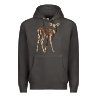 Smoke white tailed fawn deer Premium Hoodie - LillyAllenDesigns