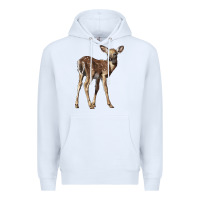 White white tailed fawn deer Premium Hoodie - LillyAllenDesigns