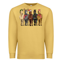 Antique Gold horses with christmas Premium Sweatshirt - MaliasSmallBusiness