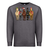 Charcoal Heather horses with christmas Premium Sweatshirt - MaliasSmallBusiness