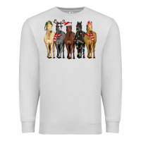 Dove Grey horses with christmas Premium Sweatshirt - MaliasSmallBusiness