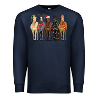 Navy horses with christmas Premium Sweatshirt - MaliasSmallBusiness