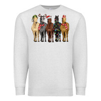 Oatmeal Heather horses with christmas Premium Sweatshirt - MaliasSmallBusiness