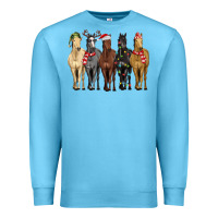 Ocean Blue horses with christmas Premium Sweatshirt - MaliasSmallBusiness