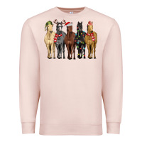 Pale Pink horses with christmas Premium Sweatshirt - MaliasSmallBusiness