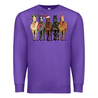 Purple horses with christmas Premium Sweatshirt - MaliasSmallBusiness