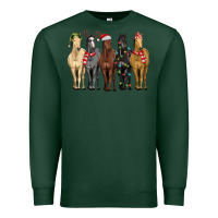Sports Green horses with christmas Premium Sweatshirt - MaliasSmallBusiness
